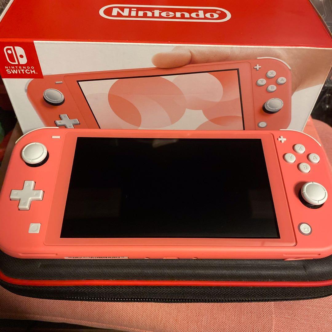 nintendo switch lite in coral