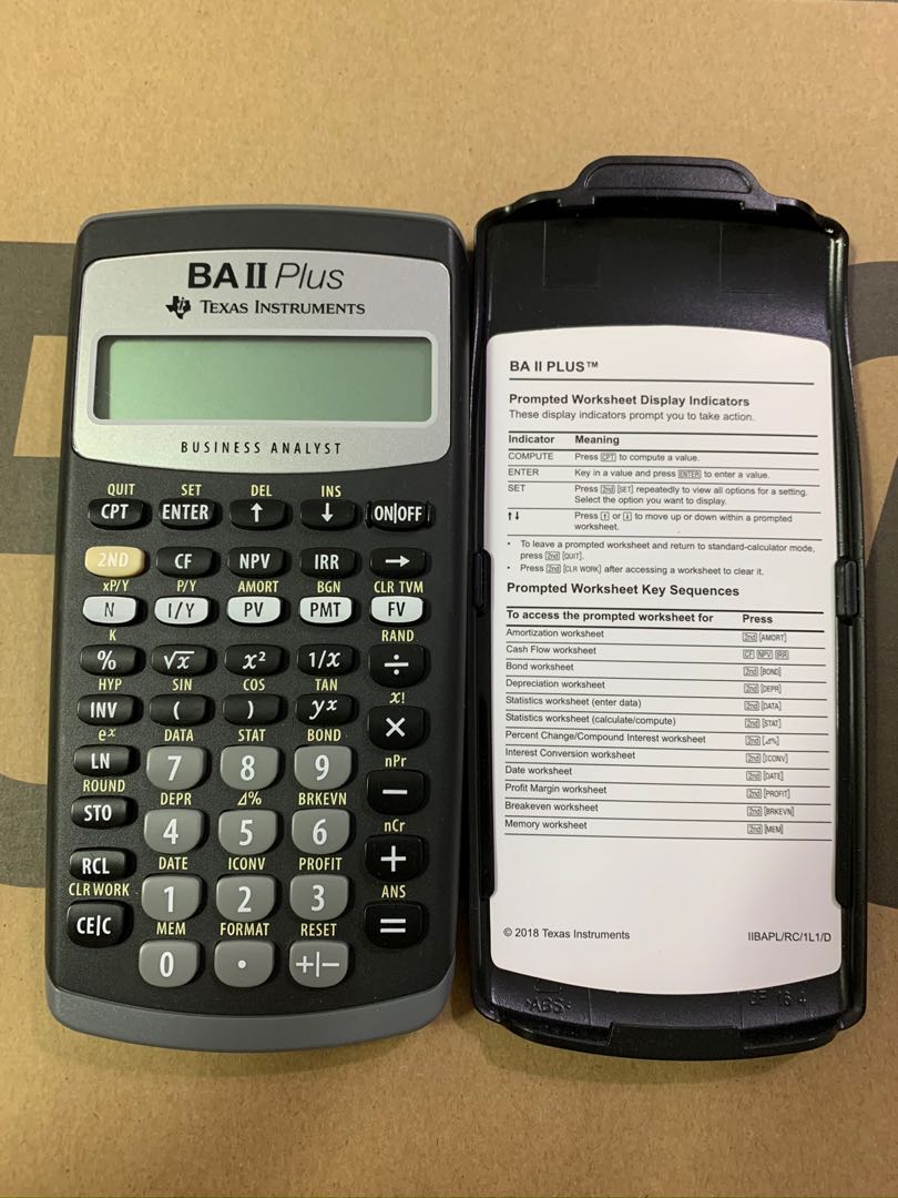 NTU Texas Instrument BA II PLUS CALCULATOR (FOR FM), Computers & Tech ...