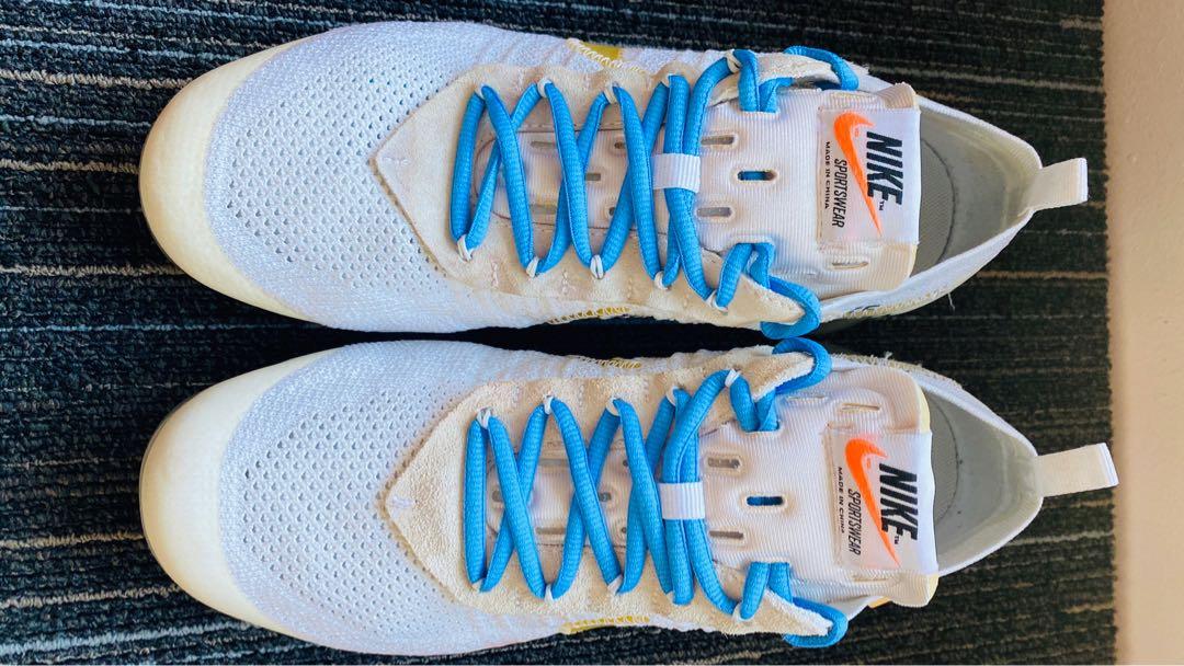 Off white vapormax white blue laces shop