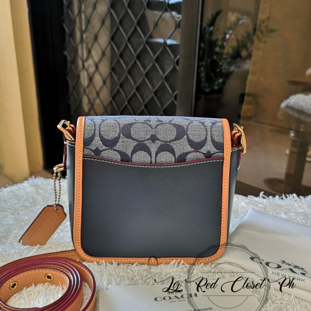 ON HAND Coach Rambler Signature Chambray & Leather Crossbody Bag