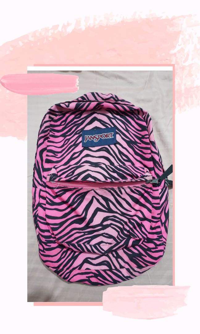Pink Zebra Backpack, Women's Fashion, Bags & Wallets, Backpacks on