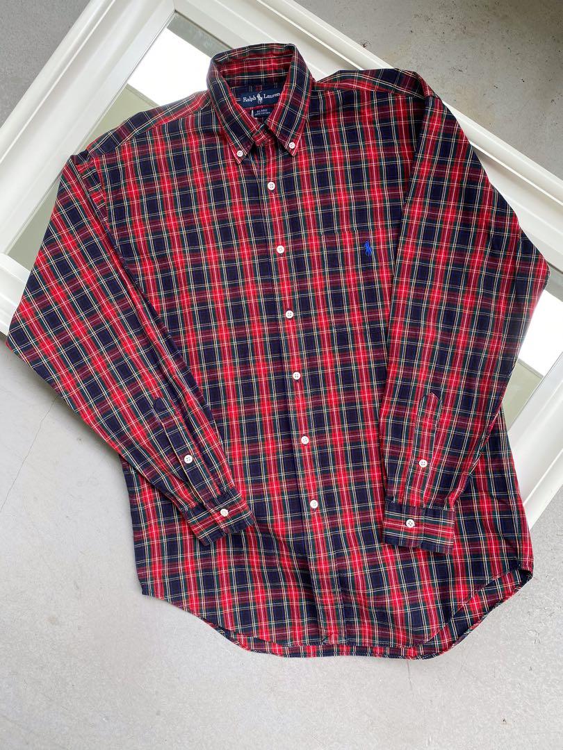 ralph lauren red checkered shirt