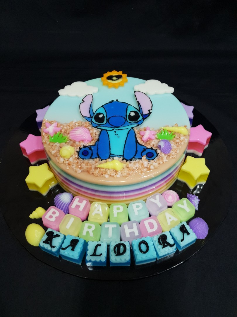 Stitch Agar Agar Cake, Food & Drinks, Homemade Bakes on Carousell