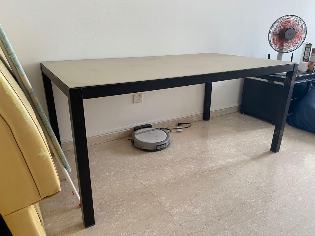 Table (Category: Tables & Sets) located in Singapore. Submitted by addicted_matzfans (Listing ID 1027488838, Image 3). Description: Still in good condition. The size is 160L x 90W x 70H cm. Can be used as dining table or study table. Self collection in Serangoon..