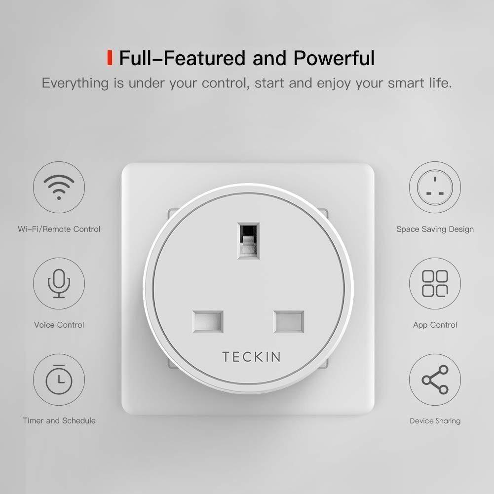 TECKIN Smart Plug WiFi Mini Socket 13A Works with Alexa, Google