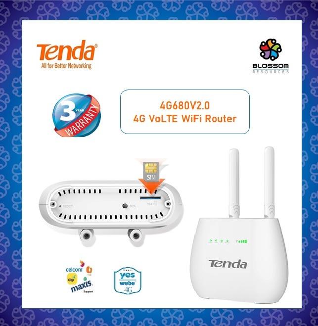 Tenda New 4g680 V2 4g Lte Wireless Wifi Modem Router Sim Can Voice Call Volte 4 9 Electronics Computer Parts Accessories On Carousell