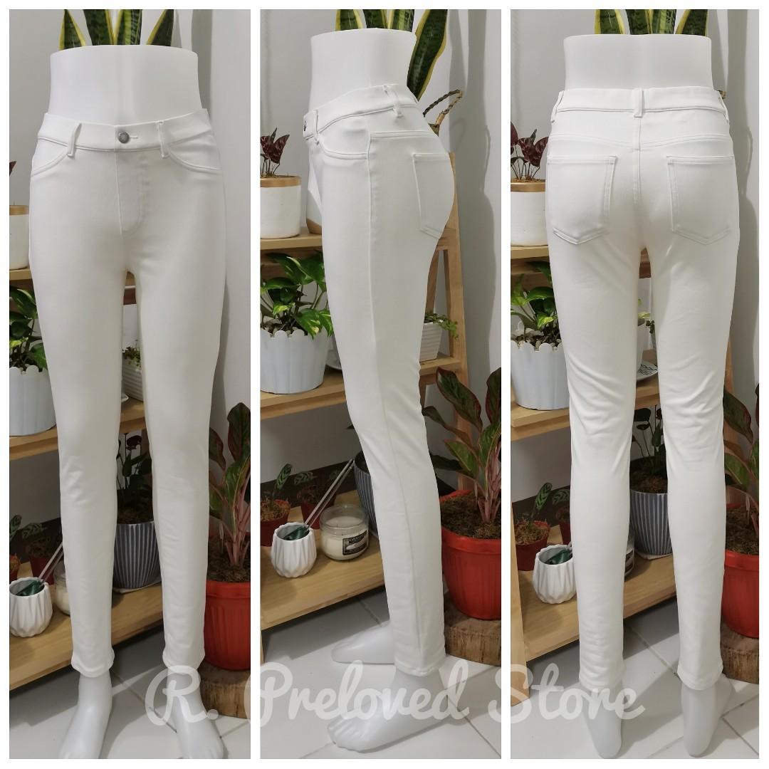 women's white stretch jeggings