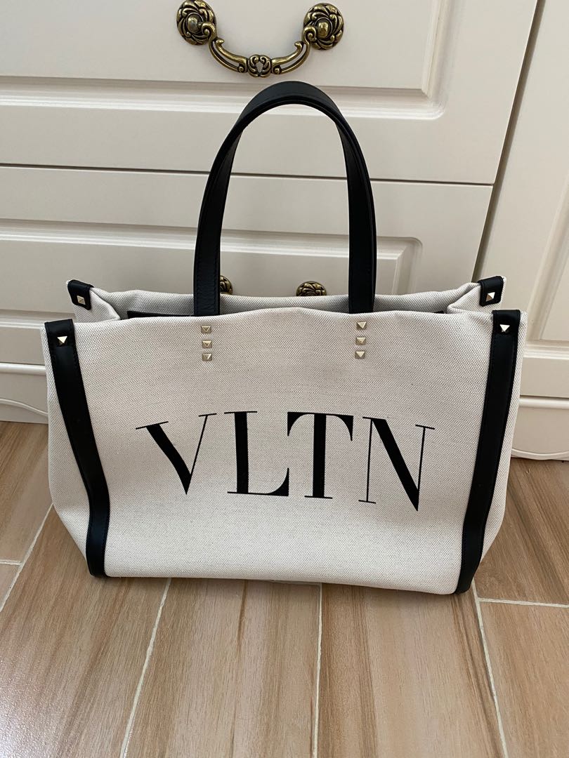 Valentino canvas tote clearance