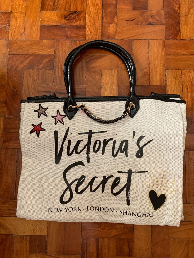 Victoria's Secret Canvas tote bag, Luxury, Bags & Wallets on Carousell