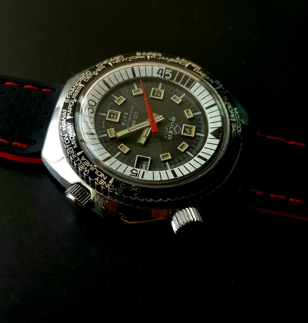 Vintage Buler Compressor CD 385 Automatic Diver Watch, Men's Fashion ...