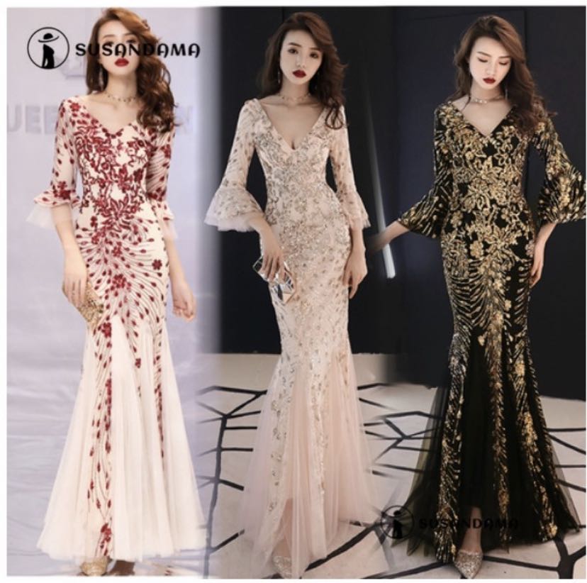 Women Dinner Dress Black Gold, Women's 
