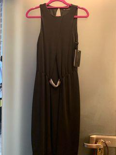 Zara collection black dress with crystal hardware detail