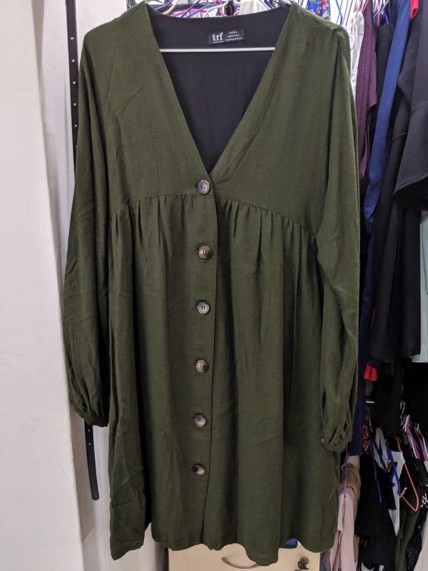 Zara green babydoll dress Clearance