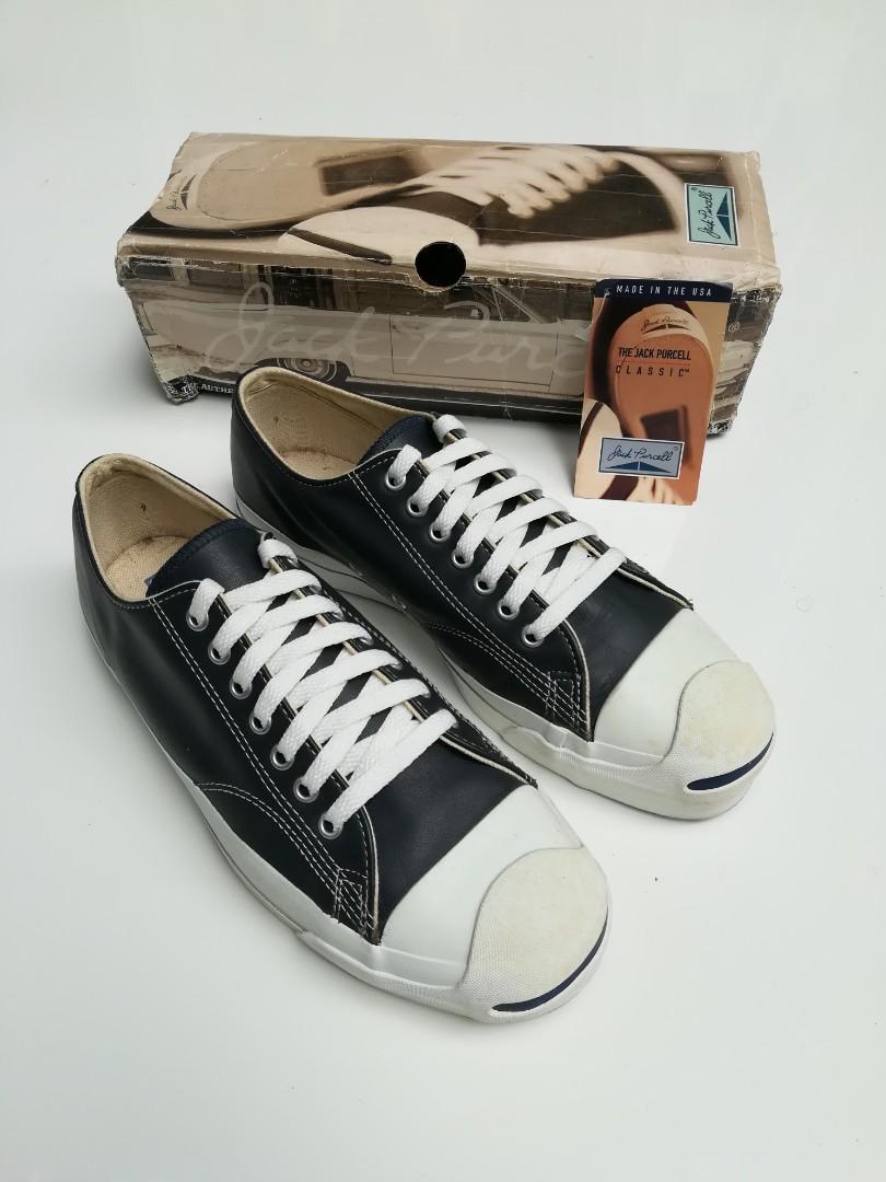 90s Vintage Converse Jack Purcell Made in USA Leather, Men's