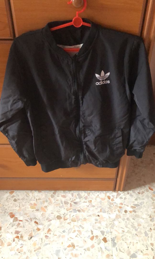 adidas leather bomber jacket