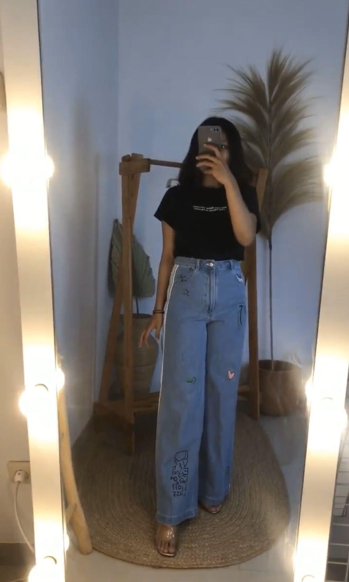 Kulot jeans denim clearance
