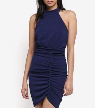 blue dress for baby girl Navy Bardot Bodycon Dress – AX Paris main image 1