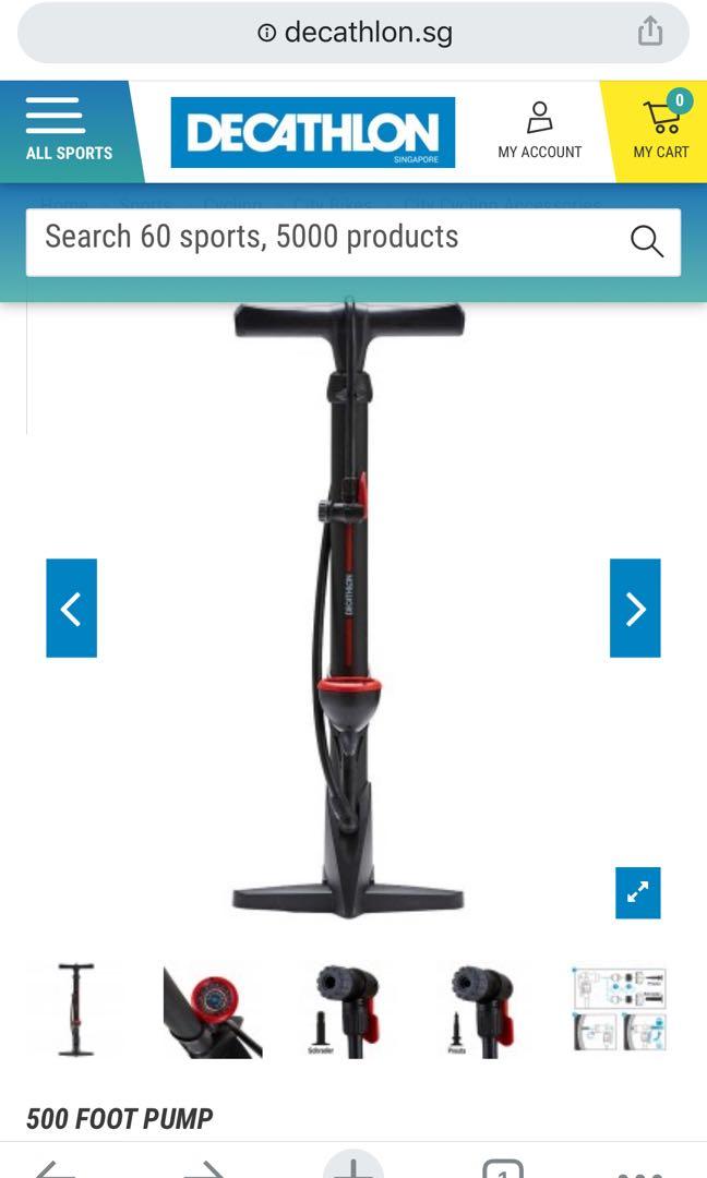 Bicycle Foot Pump BTWIN 500 Sports Equipment Bicycles Parts