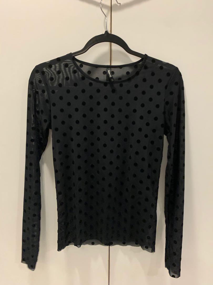 black dot mesh top