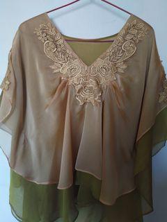 Blouse Satin Batwing Jumbo