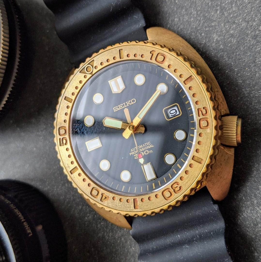 Bronze Seiko Turtle Automatic Divers Homage Marine Master Dial Mod, Luxury,  Watches on Carousell