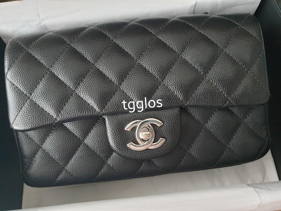 Chanel 18C caviar rectangle mini SHW, Luxury, Bags & Wallets on Carousell