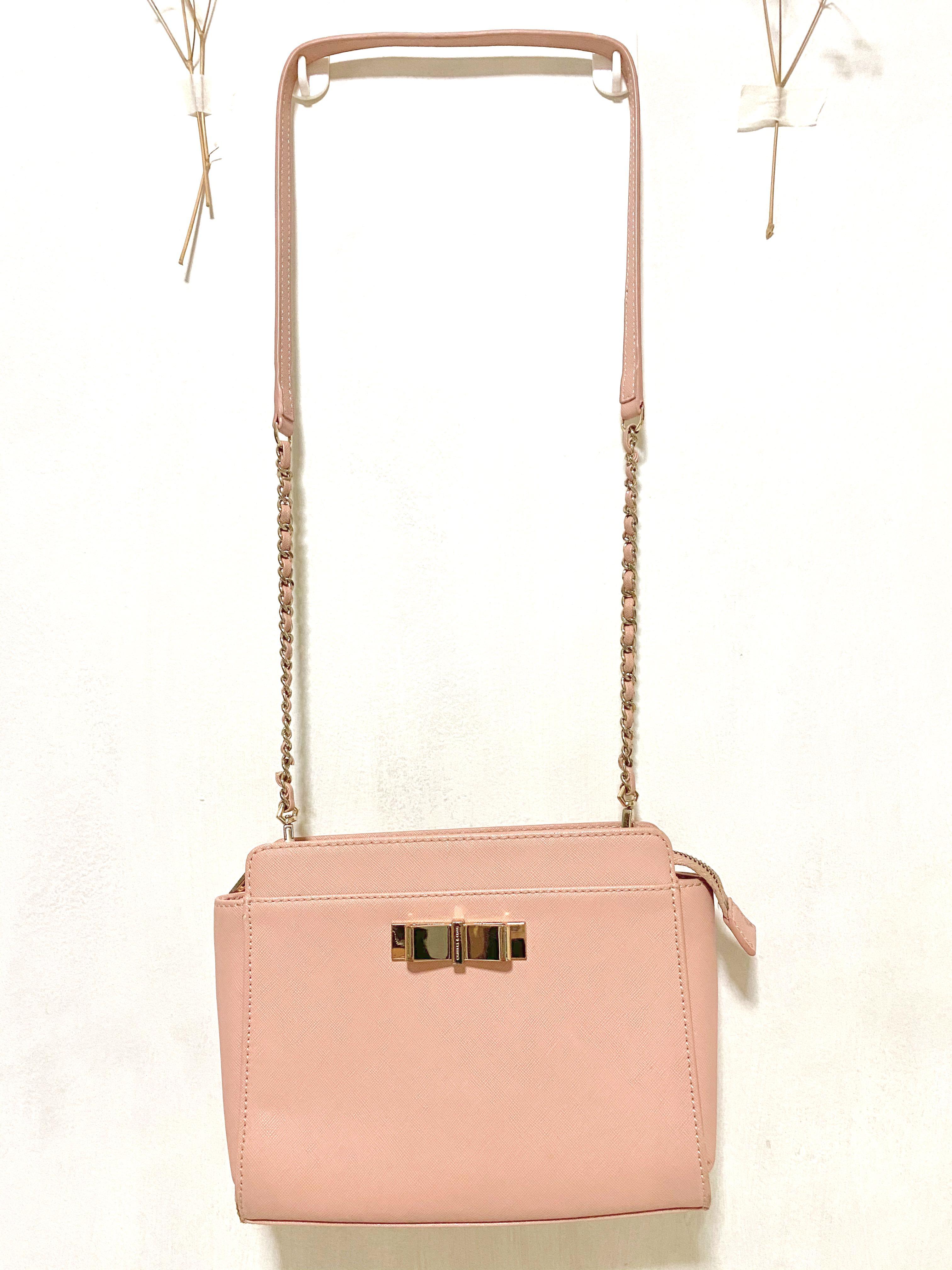 charles and keith pink sling bag