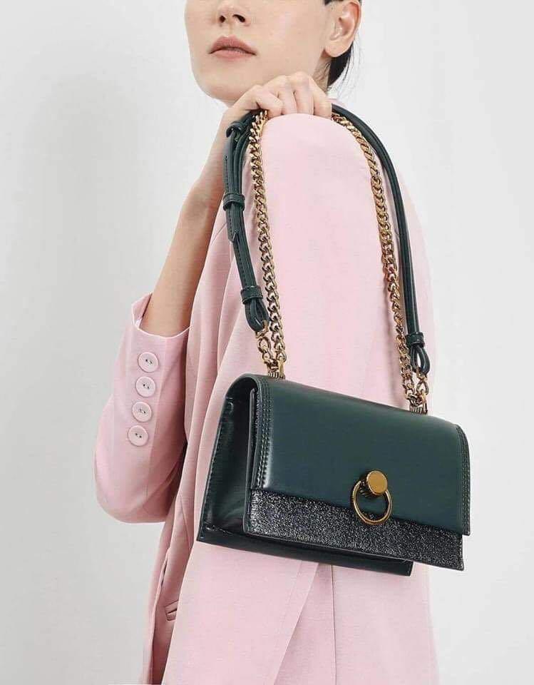 Charles and Keith Ring Push Lock Shoulder Bag Women s Fashion Bags Wallets Cross body Bags on Carousell