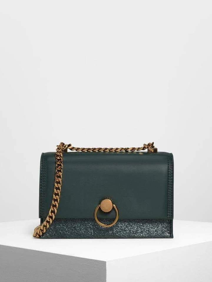 Charles and Keith Ring Push Lock Shoulder Bag, Women's Fashion, Bags & Wallets, Crossbody Bags