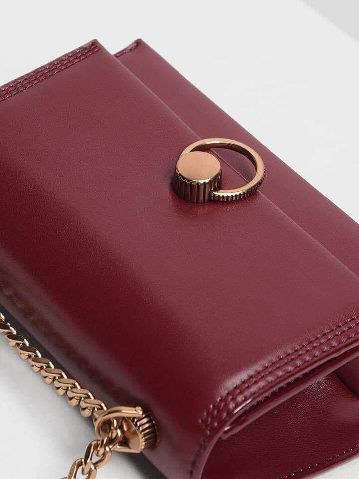 Charles and Keith Ring Push Lock Shoulder Bag, Women's Fashion, Bags & Wallets, Crossbody Bags