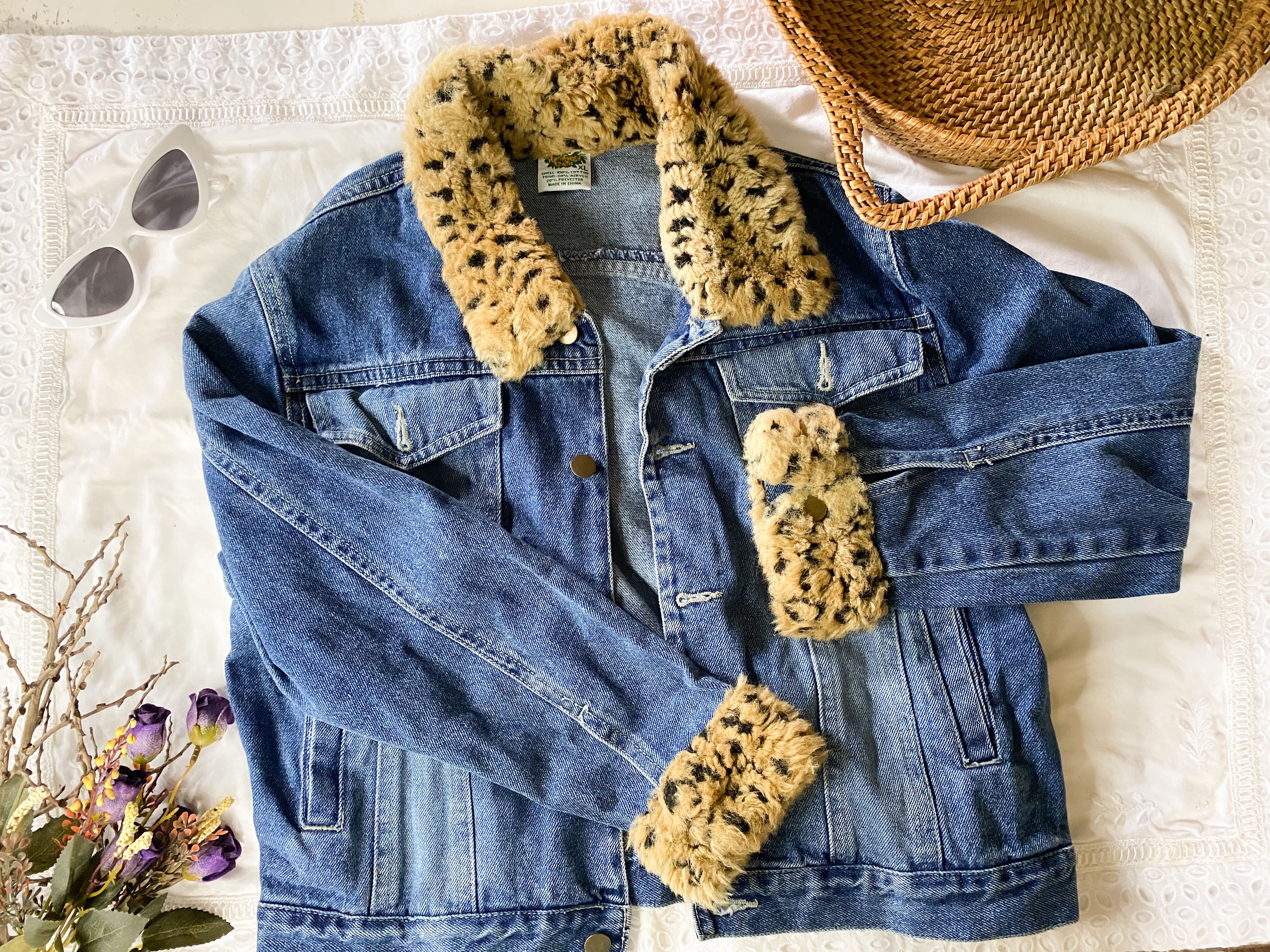 cheetah jean jacket