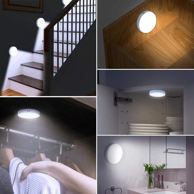 Dimmable Touch Light Willed Buit In 1000mah Large Battery Rechargeable Led Tap Lights Magnet Stick On Closet Light Portable Led Puck Night Lights For Cabinet Wardrobe Counter Kitchen Bedroom Electronics