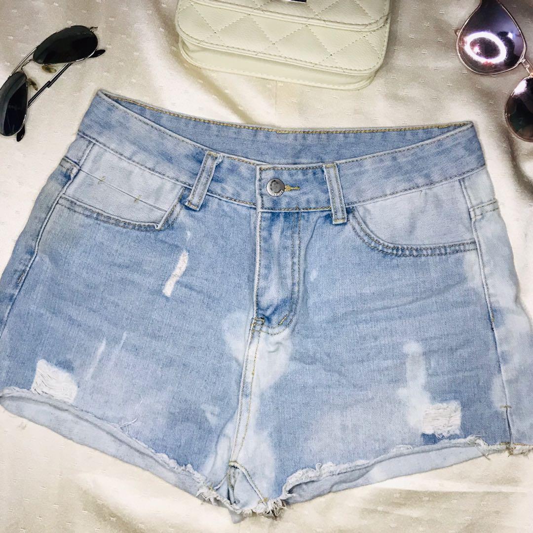 Faded Maong Shorts Women s Fashion Bottoms Shorts on Carousell