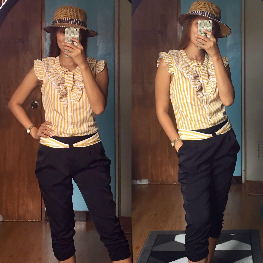 striped jumpsuit formal