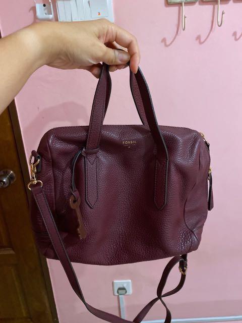Fossil sydney deals satchel maroon