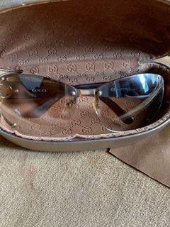 Gucci Gradient Rimless Brown Crystal GG Sunglasses