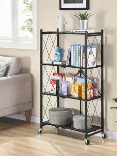 Heavy Duty Movable cart storage organizer rack for books, kitchen, bathroom, office