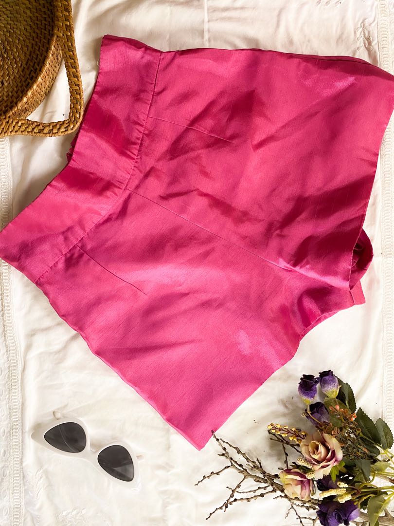 hot pink high waisted shorts