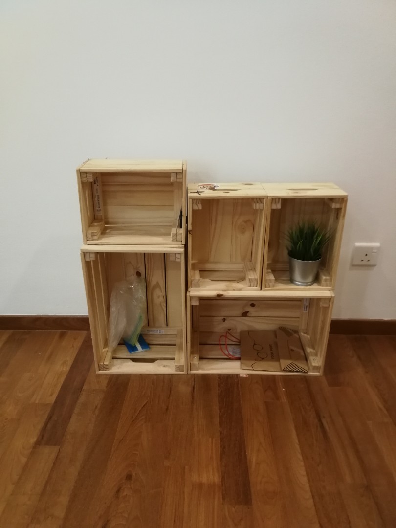 Jb Knagglig Box Ikea Wooden Box Home Furniture Furniture On Carousell
