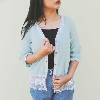 Korean mint lace outer