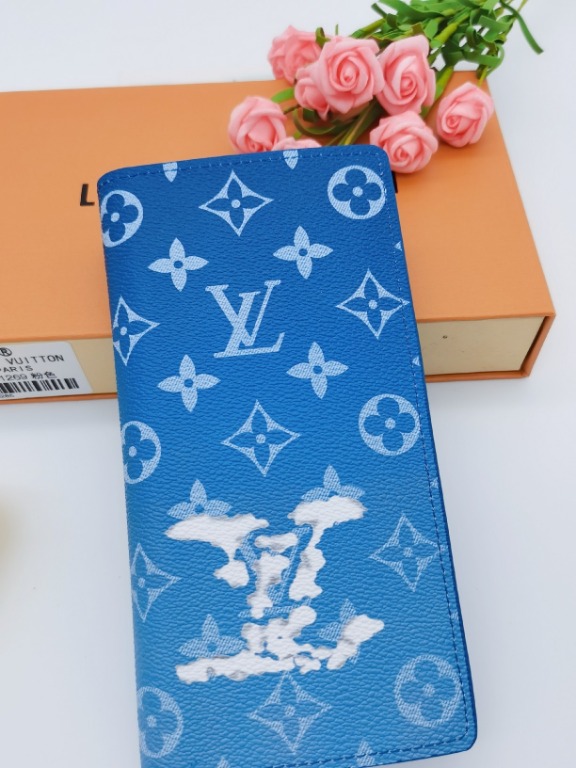 Louis Vuitton Brazza Wallet (16 Card Slot) Clouds Monogram Blue in