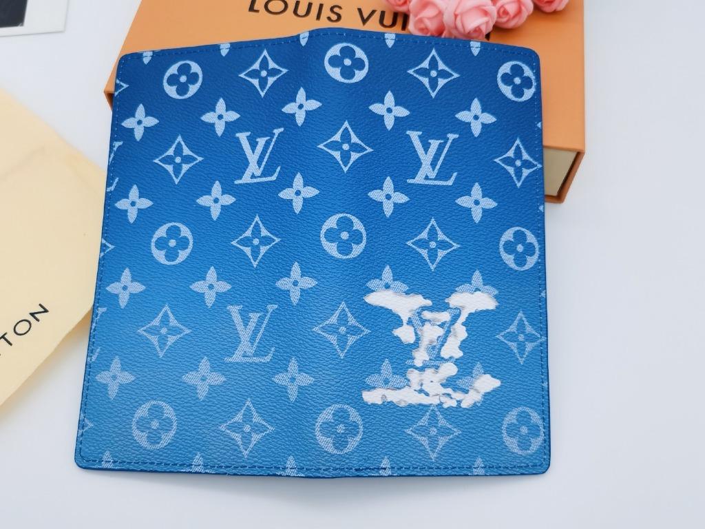 Louis Vuitton Brazza Wallet (16 Card Slot) Clouds Monogram Blue