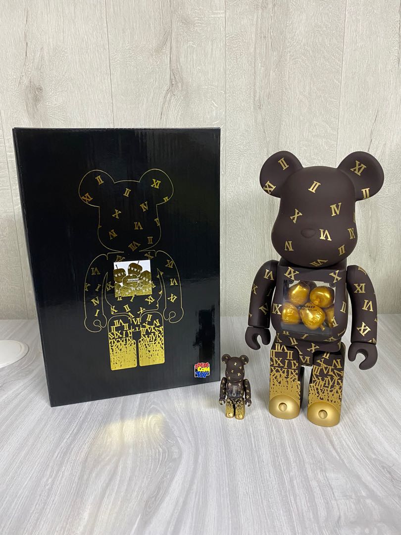 Medicom Bearbrick Shareef 400% + 100% 金蘋果, 興趣及遊戲, 玩具