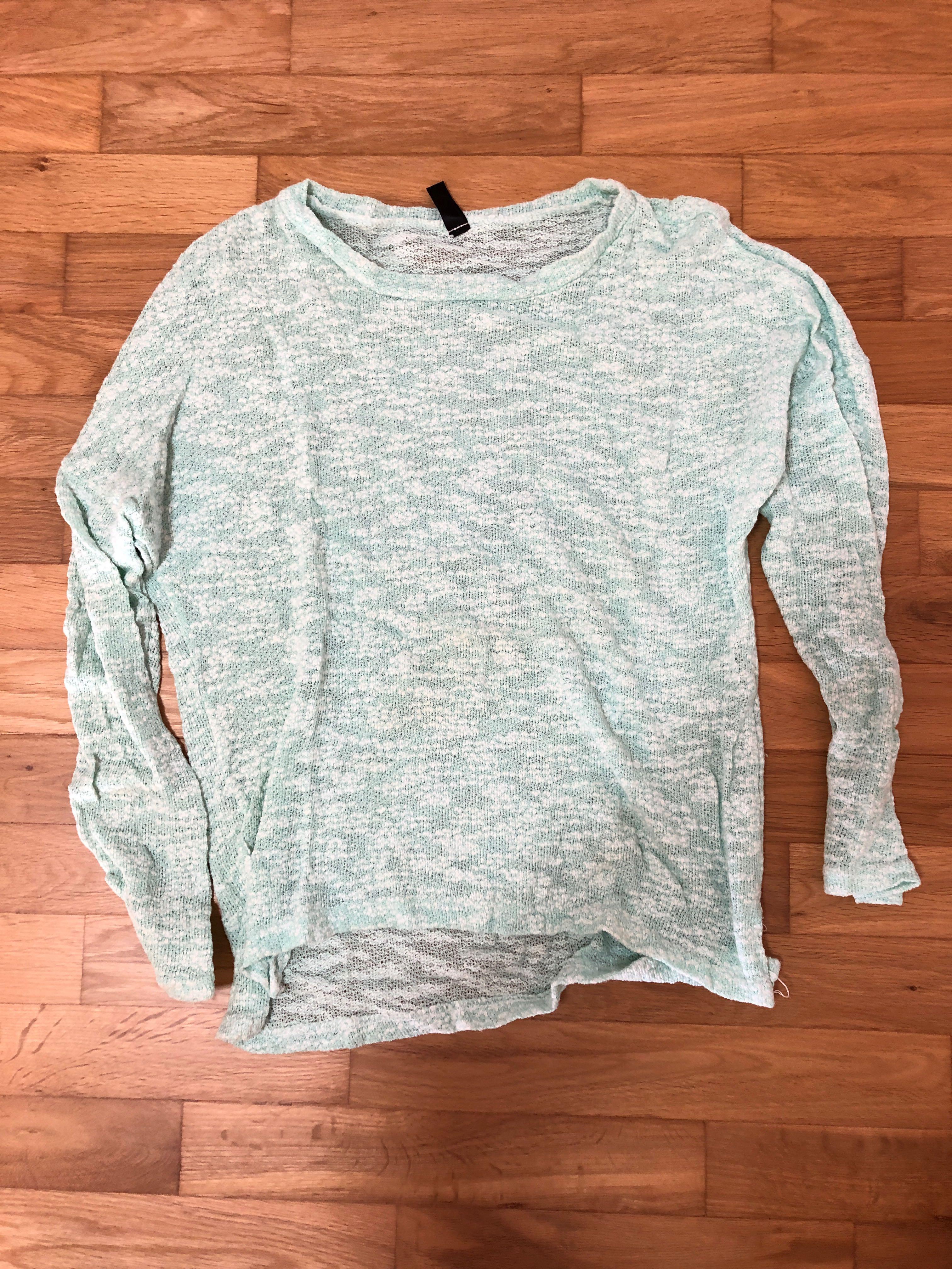 mint green long sleeve shirt