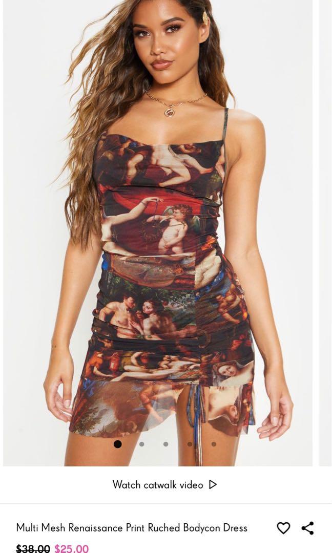 PLT modern renaissance print dress 
