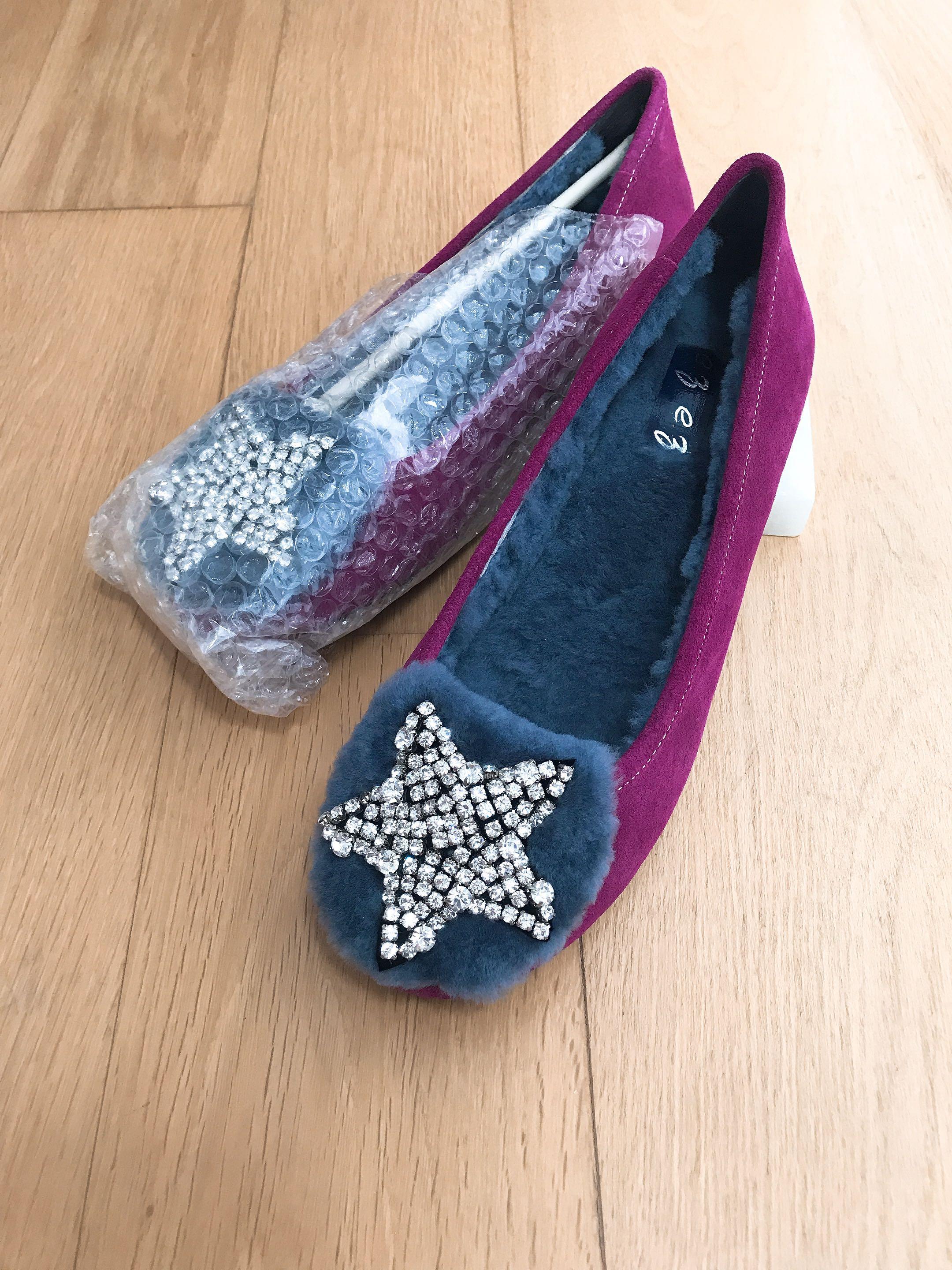 Womens rhinestone flats clearance