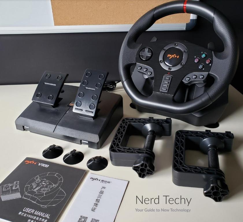 (SG Stock) PXN V900 USB Racing Wheel PC PS5 XBOX SERIES XBOX ONE PS4 PS3 Switch Gaming Steering Wheel (Category: Controllers) located in Singapore. Submitted by daytech (Listing ID 1027844303, Image 3). Description: ✅ Ready Stock in SG ✅ Brand New in Box ✅ 100% Authentic PXN Product (Authorized Reseller) ✅ Compatible with PS5, XBOX SERIES S/X, PS4, XBOX ONE, Switch, PC, PS3 ✅ One Year Local Seller Warranty 🔥 Plug n' Play 🔥 900° Steering Angle (