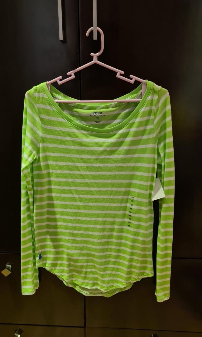 Ralph Lauren top (Category: Others Tops) located in Las Pinas. Submitted by annibeah (Listing ID 1027837984, Image 1). Description: Original Ralph Lauren green stripe long sleeves from USA..