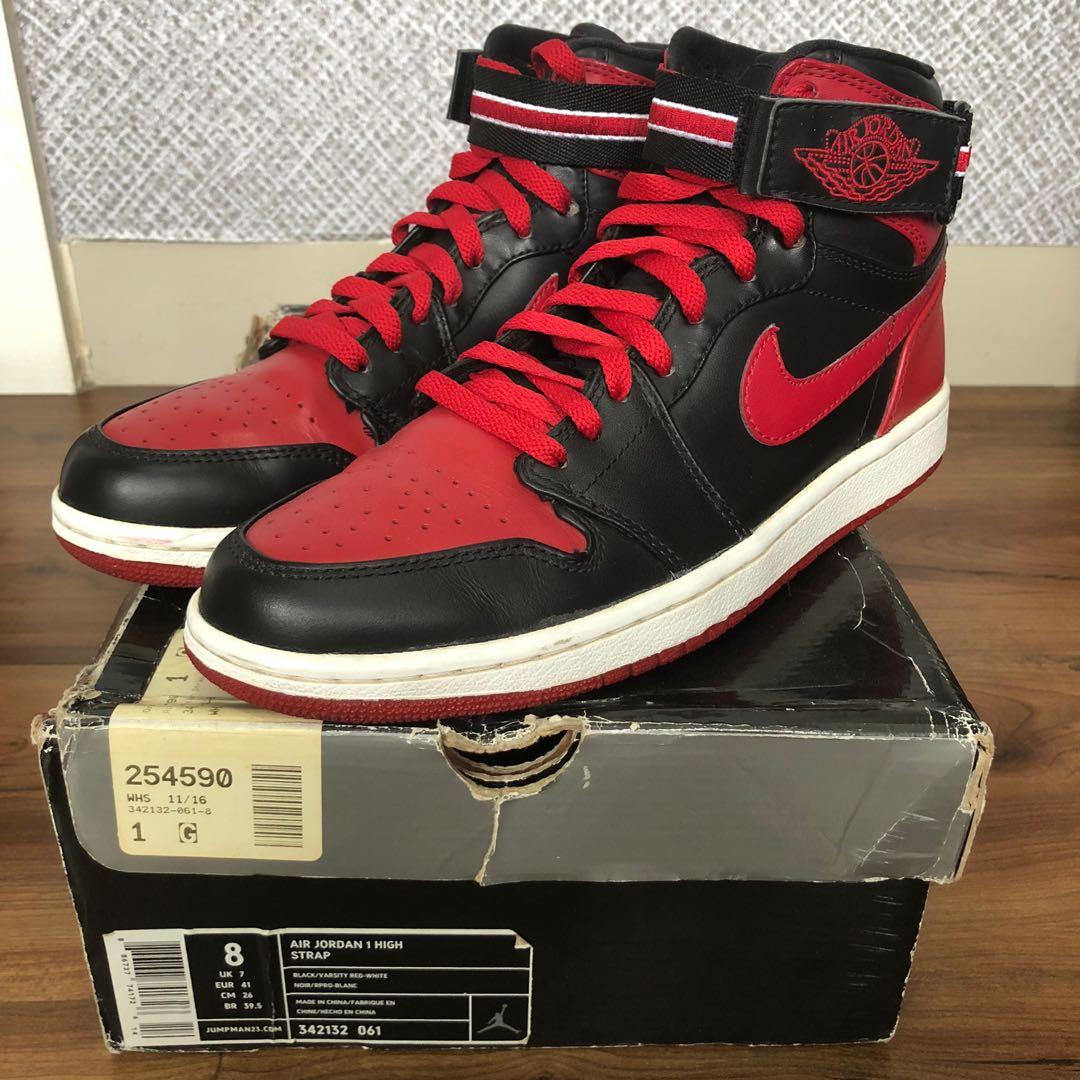 Air jordan 1 deals high strap bred