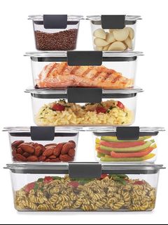 Rubbermaid Brilliance Food Storage Container, Salad and Snack Lunch Combo  Kit, Clear, 9 Piece Set 1997843